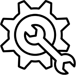 Zahnrad mit Schraubenschlüssel